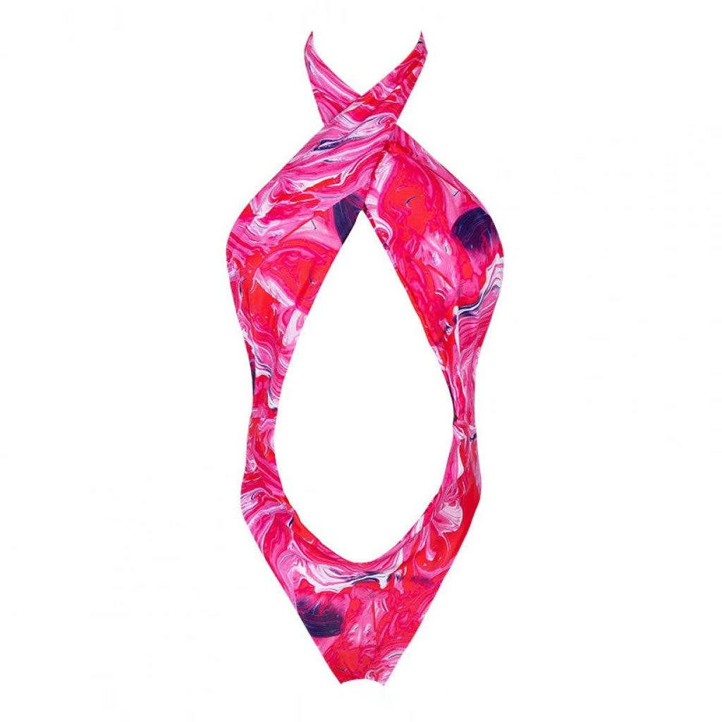 Trendy & Unique Sexy Printed High Leg Low Back Cutout One Piece Swimsuit - Pink 5 Trendy & Unique Sexy Printed High Leg Low Back Cutout One Piece Swimsuit - Pink