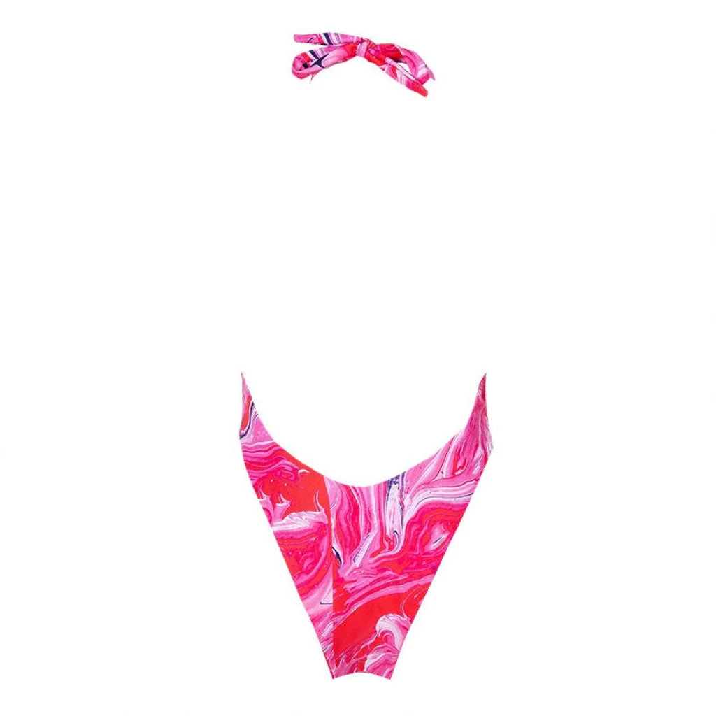 Trendy & Unique Sexy Printed High Leg Low Back Cutout One Piece Swimsuit - Pink 6 Trendy & Unique Sexy Printed High Leg Low Back Cutout One Piece Swimsuit - Pink