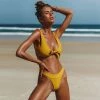 Trendy & Unique What's New Sexy Style Tied Bow High Leg Bralette Bikini Set - Yellow