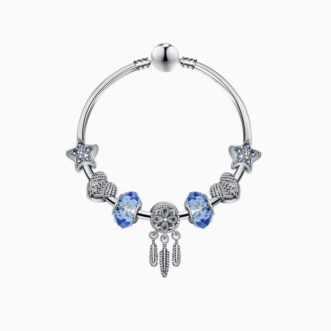 Trendy & Unique Boho Style Silver Plated Rhinestone Charm Bangle Bracelet - Silver 3 Trendy & Unique Boho Style Silver Plated Rhinestone Charm Bangle Bracelet - Silver