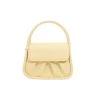Trendy & Unique Simple Flap Front Twin Shoulder Strap Ruched Shoulder Bag - Yellow