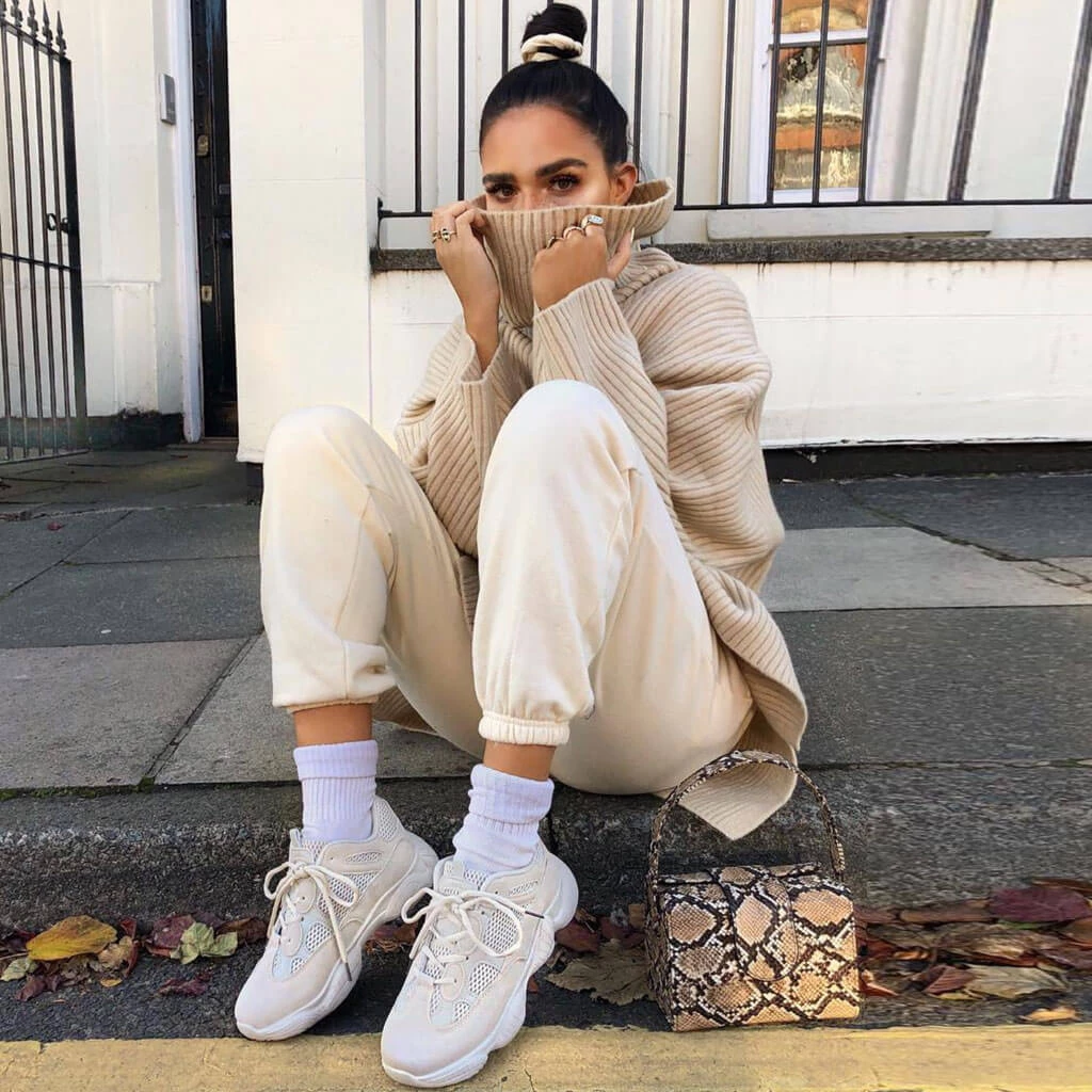 Trendy & Unique Simple Oversized Rib Split Hem Turtleneck Pullover Sweater - Khaki 4 Trendy & Unique Simple Oversized Rib Split Hem Turtleneck Pullover Sweater - Khaki