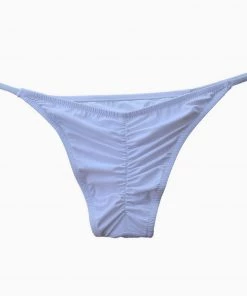 Trendy & Unique What's New Brazilian Solid Color String Scrunch Cheecky Bikini Bottom - White