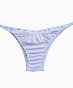 Trendy & Unique What's New Brazilian Solid Color String Scrunch Cheecky Bikini Bottom - White