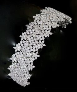 Trendy & Unique Sparkly Crystal Rhinestone Flower Embellished Headband - Silver What's New 9 Trendy & Unique Sparkly Crystal Rhinestone Flower Embellished Headband - Silver What's New