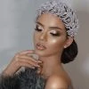 Trendy & Unique Sparkly Crystal Rhinestone Leaf Embellished Headband - Silver What's New