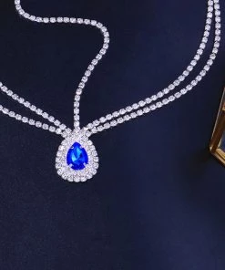 Trendy & Unique Sparkly Gem Teardrop Embellished Layered Head Chain - Silver 9 Trendy & Unique Sparkly Gem Teardrop Embellished Layered Head Chain - Silver