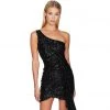 Trendy & Unique Sparkly One Shoulder Bodycon Sequin Club Mini Dress - Black What's New