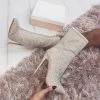 Trendy & Unique Sparkly Rhinestone Pointed Toe High Heeled Suede Ankle Boots - Beige What's New 2 Trendy & Unique Sparkly Rhinestone Pointed Toe High Heeled Suede Ankle Boots - Beige What's New