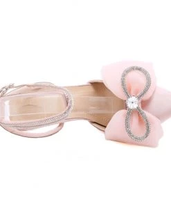 Trendy & Unique What's New Sparkly Rhinestone Pointed Toe Satin Stiletto Butterfly Heels - Pink