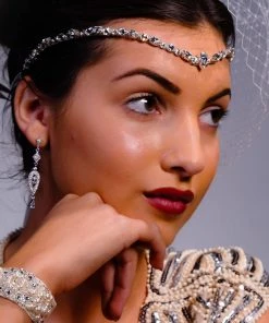 Trendy & Unique What's New Sparkly Rhinestone Teardrop Embellished Halo Headband - Silver