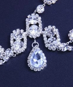 Trendy & Unique Sparkly Rhinestone Teardrop Embellished Layered Head Chain - Silver What's New