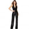 Trendy & Unique What's New Sparkly Sequin Halter Cowl Neck Wide Leg Backless Jumpsuit - Black 1 Trendy & Unique What's New Sparkly Sequin Halter Cowl Neck Wide Leg Backless Jumpsuit - Black