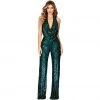 Trendy & Unique What's New Sparkly Sequin Halter Cowl Neck Wide Leg Backless Jumpsuit - Emerald Green 1 Trendy & Unique What's New Sparkly Sequin Halter Cowl Neck Wide Leg Backless Jumpsuit - Emerald Green
