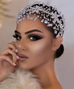 Trendy & Unique What's New Sparkly Sunburst Bloom Crystal Rhinestone Embellished Headband - Silver