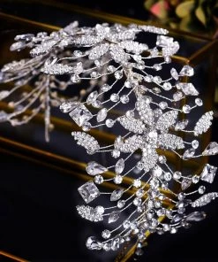 Trendy & Unique What's New Sparkly Sunburst Bloom Crystal Rhinestone Embellished Headband - Silver