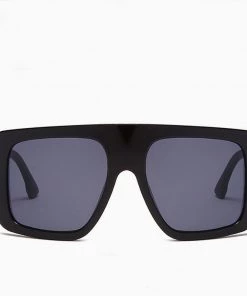 Trendy & Unique Star Look Solid Oversized Square Gradient Sunglasses - Black
