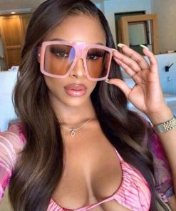 Trendy & Unique Star Look Bold Oversized Square Gradient Sunglasses - Pink What's New