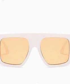 Trendy & Unique Star Look Bold Oversized Square Gradient Sunglasses - White