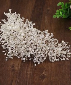 Trendy & Unique Starry Sky Rhinestone Faux Pearl Embellished Headband - Beige