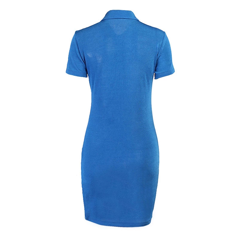 Trendy & Unique Street Point Collar Button Down Ruched Sweater Mini Dress - Blue 6 Trendy & Unique Street Point Collar Button Down Ruched Sweater Mini Dress - Blue