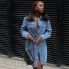 Trendy & Unique What's New Street Style Button Down Long Sleeve Denim Midi Dress - Blue 1 Trendy & Unique What's New Street Style Button Down Long Sleeve Denim Midi Dress - Blue