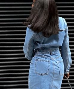 Trendy & Unique What's New Street Style Button Down Long Sleeve Denim Midi Dress - Blue 9 Trendy & Unique What's New Street Style Button Down Long Sleeve Denim Midi Dress - Blue