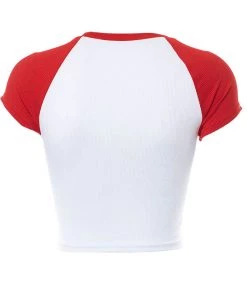 Trendy & Unique Street Style Letter Print Short Sleeve Rib Crop T-shirt - White