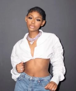 Trendy & Unique What's New Street Style Ruched Long Sleeve Collared V Neck Crop Blouse - White