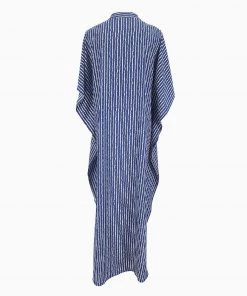 Trendy & Unique Casual Striped High Neck Batwing Sleeve Maxi Cover Up - Stripe What's New