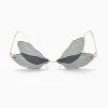 Trendy & Unique Accessories Iconic Look Colored Dragonfly Wings Rimless Sunglasses - Black