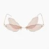 Trendy & Unique Iconic Look Colored Dragonfly Wings Rimless Sunglasses - Pink Accessories