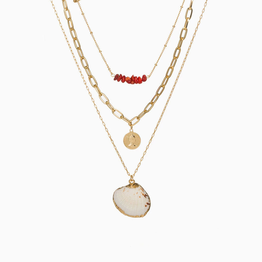 Trendy & Unique The Boho Holiday Pendants Chain-Link Layered Necklace - Gold 3 Trendy & Unique The Boho Holiday Pendants Chain-Link Layered Necklace - Gold