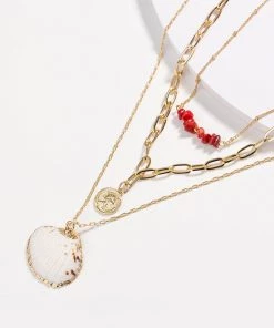 Trendy & Unique The Boho Holiday Pendants Chain-Link Layered Necklace - Gold