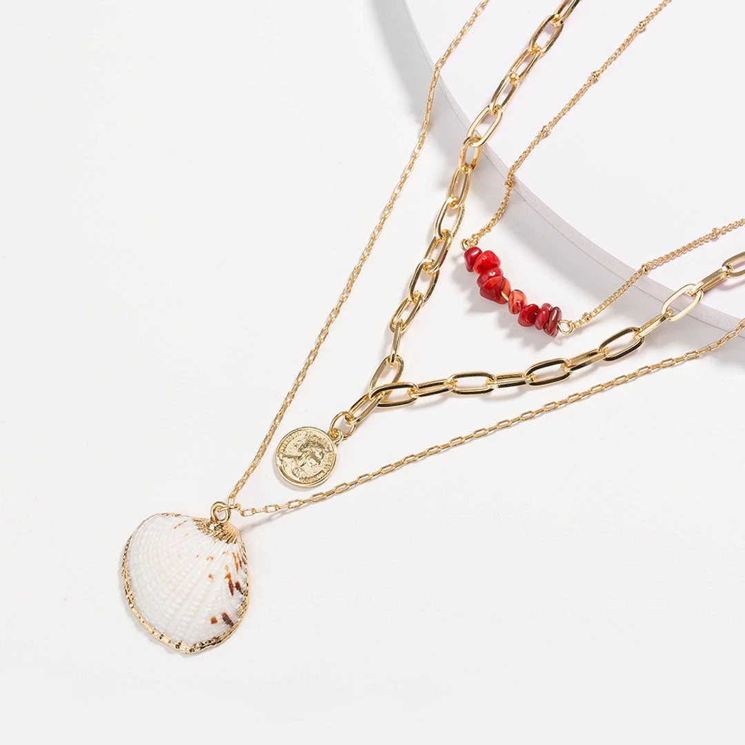 Trendy & Unique The Boho Holiday Pendants Chain-Link Layered Necklace - Gold 4 Trendy & Unique The Boho Holiday Pendants Chain-Link Layered Necklace - Gold