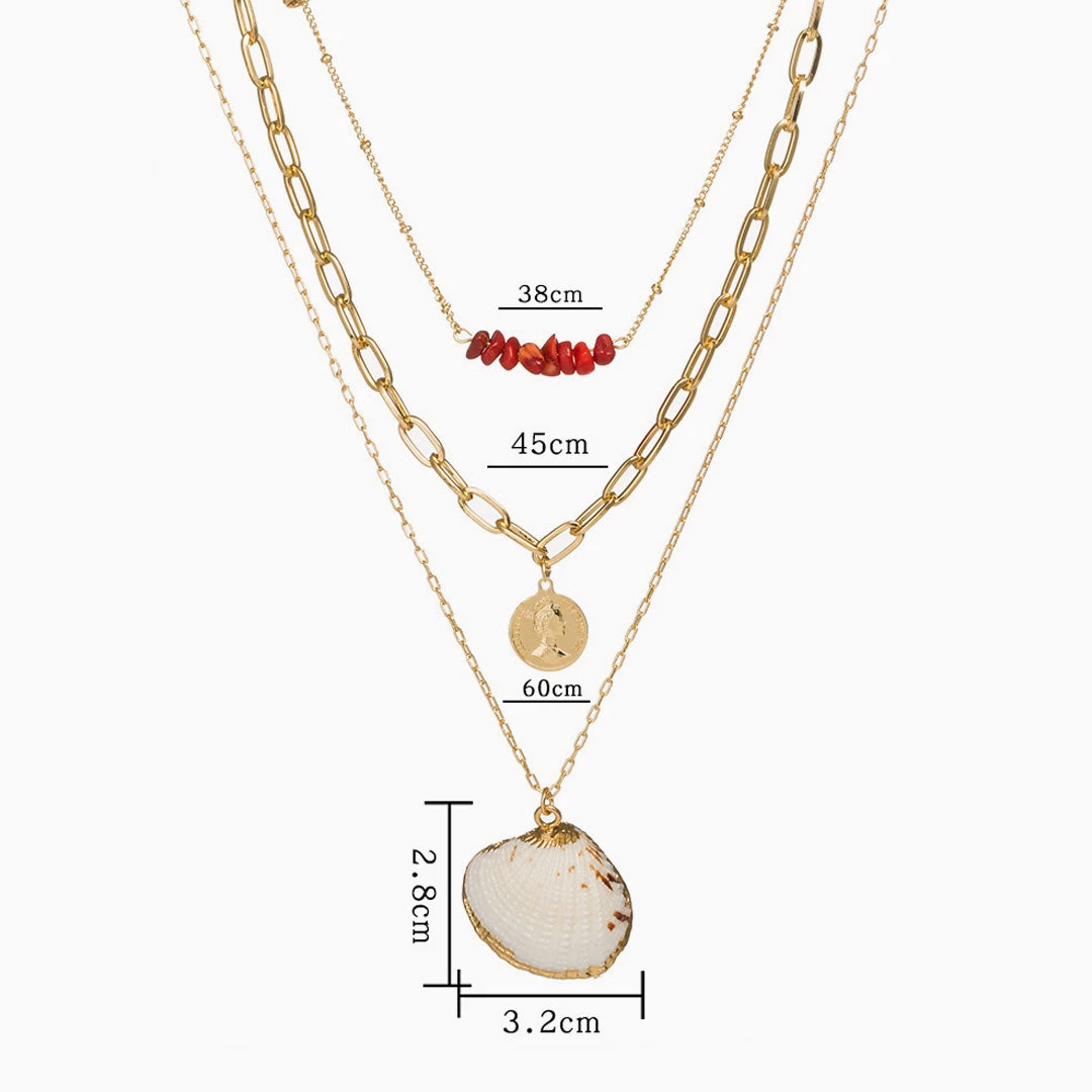 Trendy & Unique The Boho Holiday Pendants Chain-Link Layered Necklace - Gold 6 Trendy & Unique The Boho Holiday Pendants Chain-Link Layered Necklace - Gold