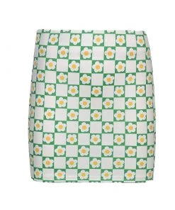 Trendy & Unique What's New Summer Floral Plaid Printed High Waist Bodycon Mini Skirt - Green