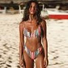 Trendy & Unique What's New Sweet Rainbow Striped High Cut Underwire Bikini Set - Multicolor