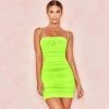 Trendy & Unique Sweet Spaghetti Strap Square Neck Mesh Party Mini Dress - Neon Green 2 Trendy & Unique Sweet Spaghetti Strap Square Neck Mesh Party Mini Dress - Neon Green