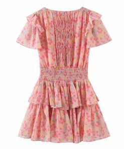 Trendy & Unique Sweet Style Frilled Tiered Ruffle Floral Printed Mini Dress - Pink What's New 9 Trendy & Unique Sweet Style Frilled Tiered Ruffle Floral Printed Mini Dress - Pink What's New