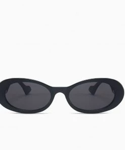 Trendy & Unique Time Fly Back '90s Bold Oval Shape Tinted Sunglasses - Black What's New