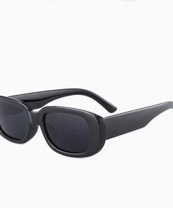 Trendy & Unique What's New Time Fly Back '90s It Girl Square Frame Tinted Sunglasses - Black
