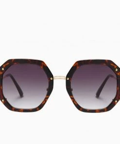 Trendy & Unique Trendy Bold Frame Gradient Tinted Hexagon Sunglasses - Leopard What's New