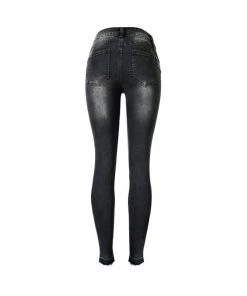 Trendy & Unique What's New Trendy Cut Out High Waist Faded Distressed Skinny Jeans - Black