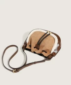 Trendy & Unique Trendy Fluffy Trim Ruffle Drawstring Suede Crossbody Bag - Coffee 9 Trendy & Unique Trendy Fluffy Trim Ruffle Drawstring Suede Crossbody Bag - Coffee