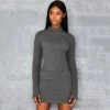 Trendy & Unique Trendy High Neck Cut Out Long Sleeve Rib Knit Mini Dress - Dark Gray What's New 2 Trendy & Unique Trendy High Neck Cut Out Long Sleeve Rib Knit Mini Dress - Dark Gray What's New
