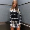 Trendy & Unique What's New Trendy Mélange Tie Dye Bodycon Long Sleeve Mini Dress - Black 2 Trendy & Unique What's New Trendy Mélange Tie Dye Bodycon Long Sleeve Mini Dress - Black