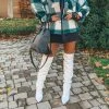 Trendy & Unique Trendy Pointed Toe Leather Western Thigh High Boots - White What's New