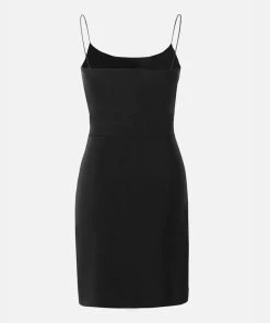 Trendy & Unique Trendy Spaghetti Strap Front Slit Bodycon Party Mini Dress - Black What's New