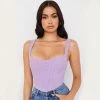 Trendy & Unique Trendy Suspender Strap Square Neck Crop Corset Top - Purple